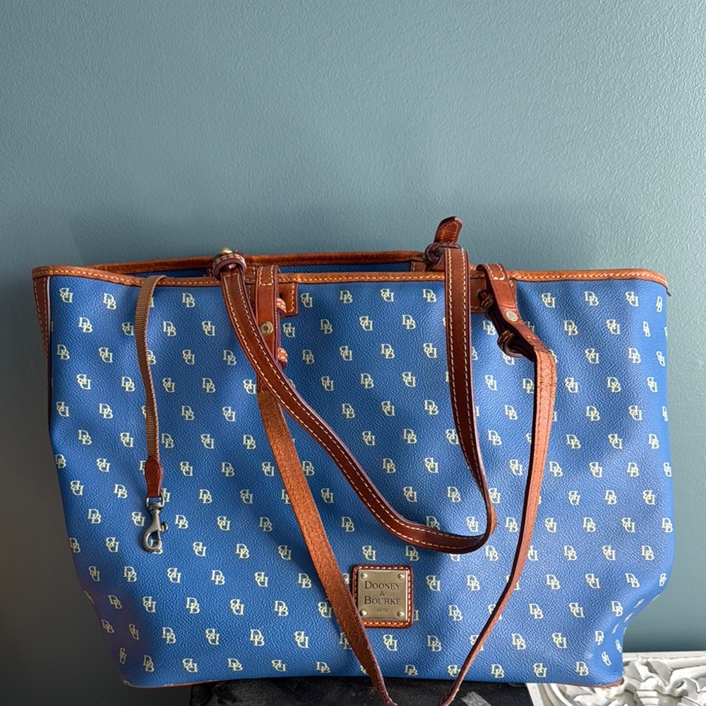 Dooney & Bourke Blue Monogram Tote Bag